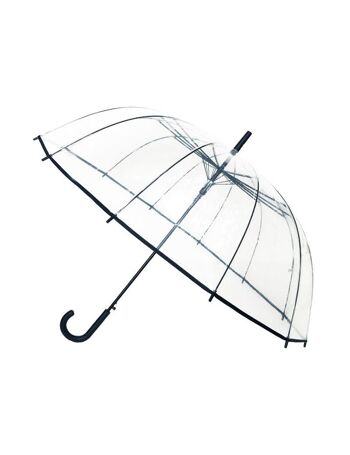Grand Parapluie Transparent Bordure Noire 1