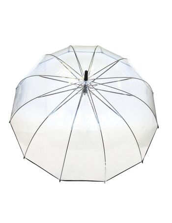 Grand Parapluie Transparent Bordure Noire 2