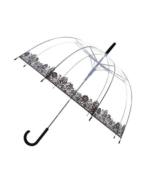Parapluie Long Automatique Transparent Dentelle