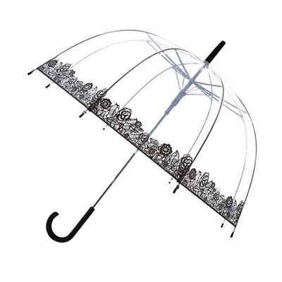 Automatischer langer Regenschirm aus transparenter Spitze