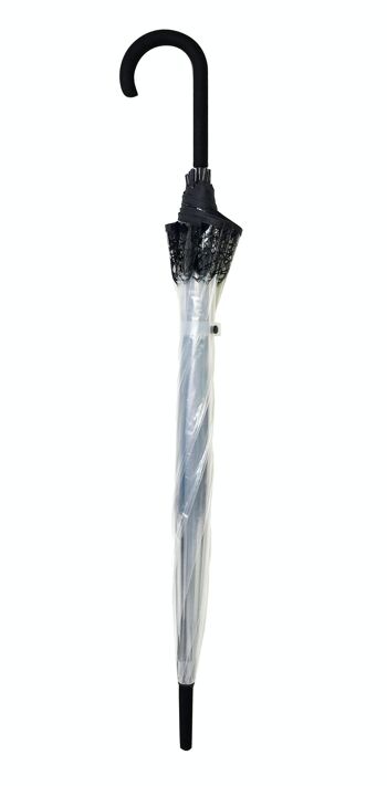 Parapluie Long Automatique Transparent Dentelle 3