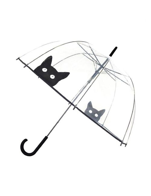 Parapluie Long Automatique Transparent Chat