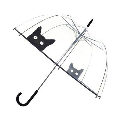 Parapluie Long Automatique Transparent Chat
