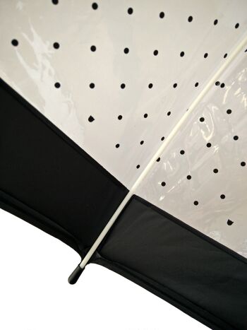 Parapluie Long Transparent Petits Pois Noirs 5