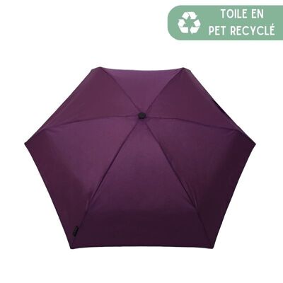 Ökologischer Mini-Regenschirm in solider Pflaume aus recyceltem PET
