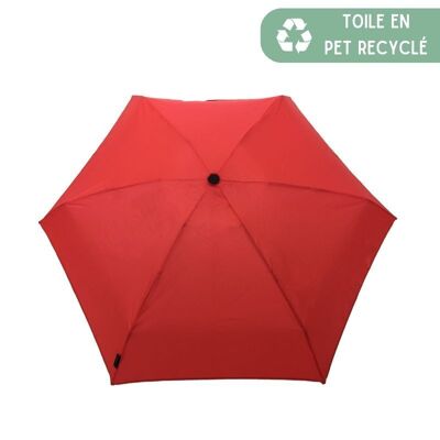 Mini Paraguas Ecológico Rojo Sólido en PET Reciclado