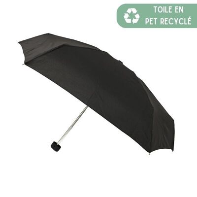 Mini Solid Black Ecological Umbrella in Recycled PET