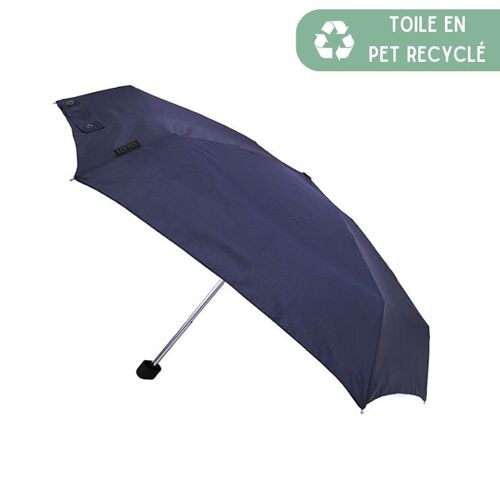 Mini Parapluie de Poche Résistant Bleu Marine Ecologique en PET Recyclé