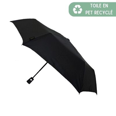 Ökologischer automatischer schwarzer Regenschirm von SMATI aus recyceltem PET