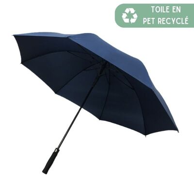 Paraguas de golf grande ecológico sólido azul en PET reciclado