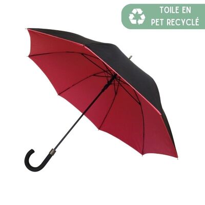 Großer ökologischer Regenschirm aus doppeltem Segeltuch in Rot aus recyceltem PET