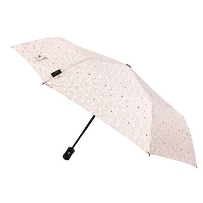 Small powder pink Magritte automatic folding umbrella