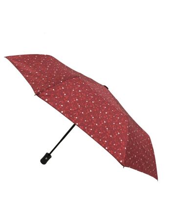 Petit Parapluie Pliant Automatique Magritte Rouge Grenat 1