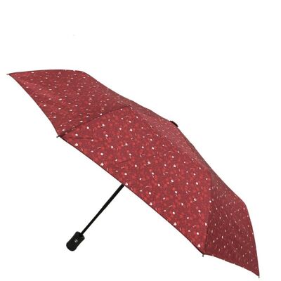 Piccolo ombrello pieghevole automatico Magritte rosso granato