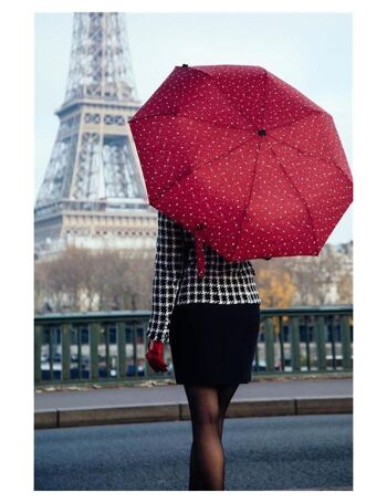 Petit Parapluie Pliant Automatique Magritte Rouge Grenat 2