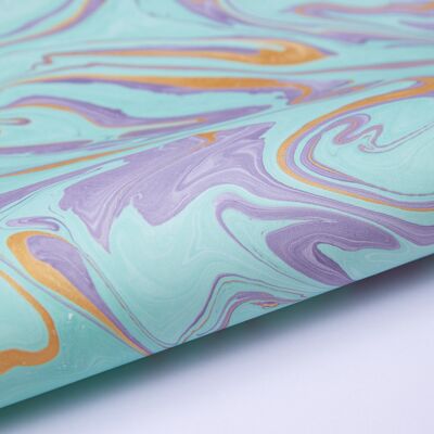 Hand Marbled Gift Wrap Sheet - Free Spirit Dreamy Lilac