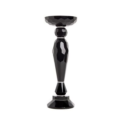 LARGE BLACK CRYSTAL CANDLE HOLDER LARGE