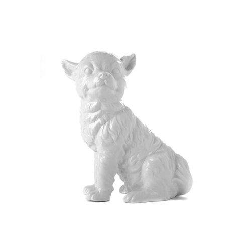 CHIEN ASSIS PORCELAINE BLANCHE