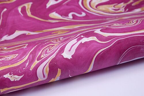 Hand Marbled Gift Wrap Sheet - Free Spirit Orchid