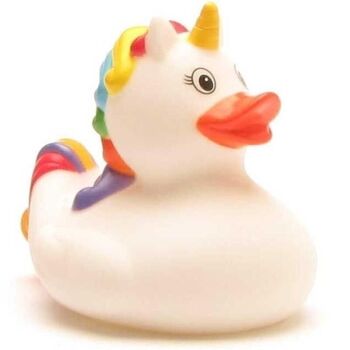 Canard en caoutchouc - canard en caoutchouc licorne (blanc) 1