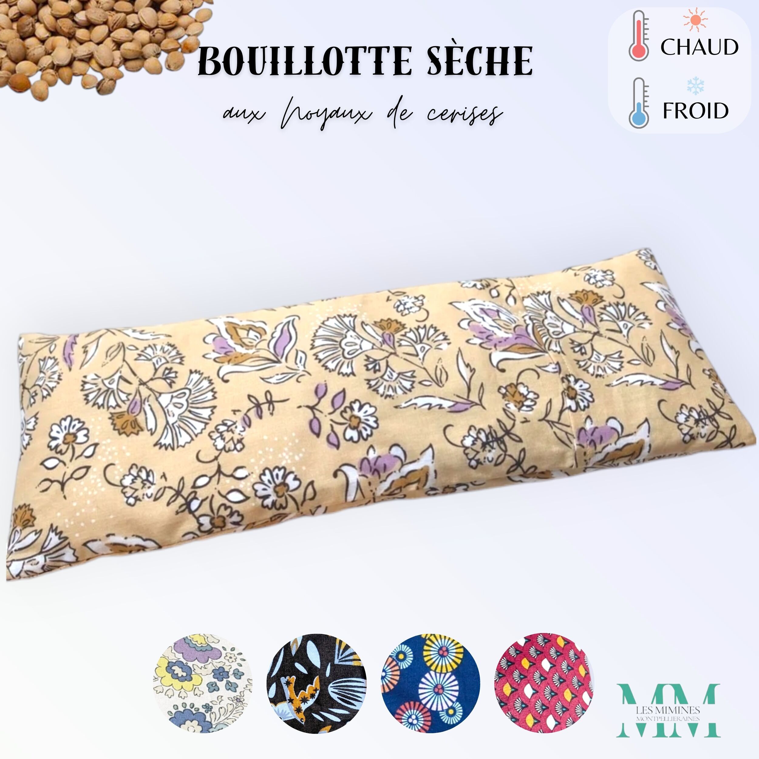 Borsa dell'acqua calda secca con noccioli di ciliegia