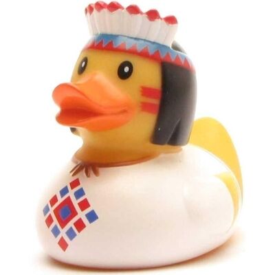 Canard en caoutchouc - Canard en caoutchouc du chef indien (blanc)