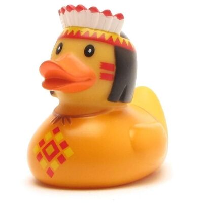 Canard en caoutchouc - Canard en caoutchouc du chef indien (orange)