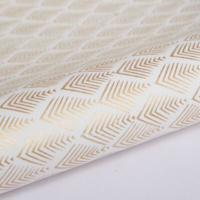 Hand Block Printed Gift Wrap Sheet - Gatsby Ivory