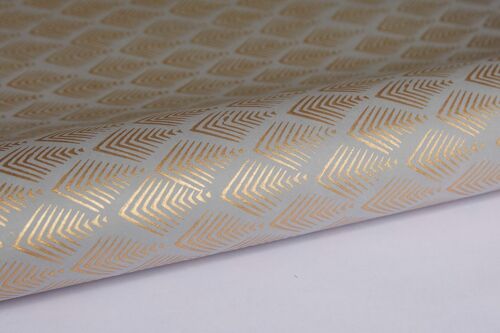 Hand Block Printed Gift Wrap Sheet - Gatsby Dove Grey