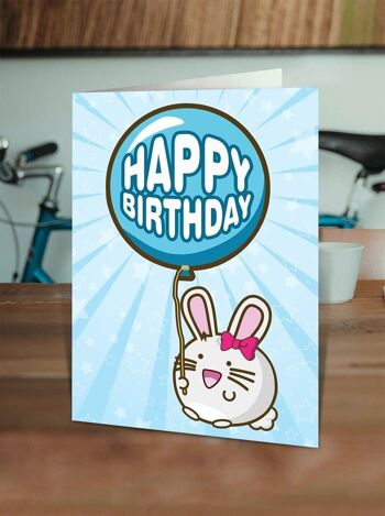 « Carte d'anniversaire drôle Kuwaii - Happy Birthday Rabbit » par Fuzzballs 2