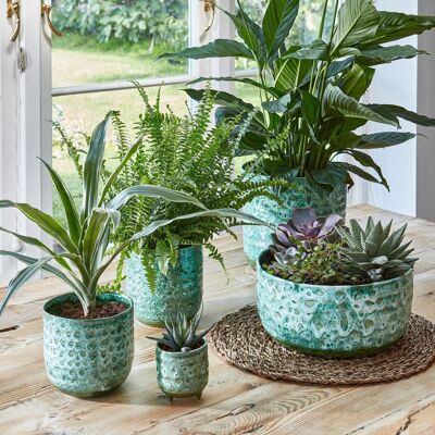 Reactive Glaze Planter H18cm x D18cm