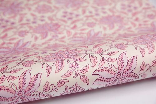 Hand Block Printed Gift Wrap Sheet - Bouquet Blossom
