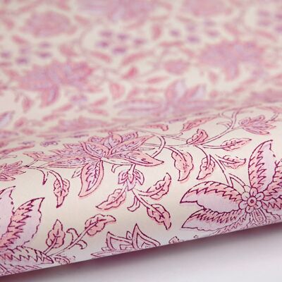 Hand Block Printed Gift Wrap Sheet - Bouquet Blossom