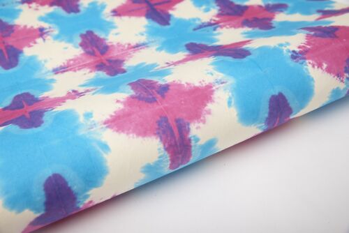 Hand Tie Dyed Gift Wrap Sheet - Pyramidal Fuchsia/Turquoise