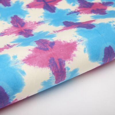 Hand Tie Dyed Gift Wrap Sheet - Pyramidal Fuchsia/Turquoise