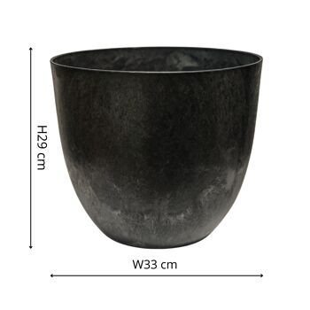 Pot Bola en Pierre Composite 100% Recyclée H24cm x D28cm 4