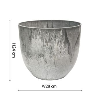 Pot Bola en Pierre Composite 100% Recyclée H24cm x D28cm 8