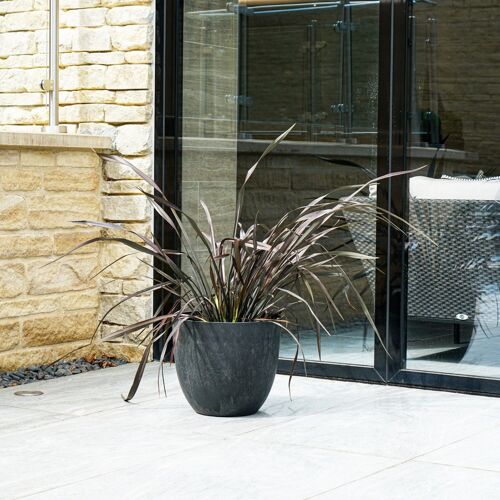 100% Recycled Composite Stone Pot Bola H29cm x D33cm