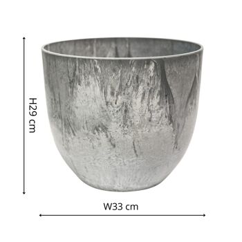 Pot Bola en Pierre Composite 100% Recyclée H29cm x D33cm 4