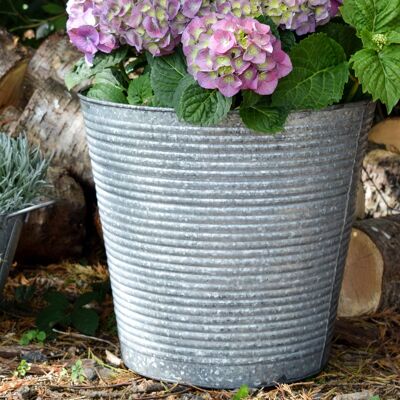 Jardinera acanalada galvanizada D32cm