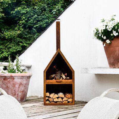 Chimenea Henley al aire libre con plancha para asar