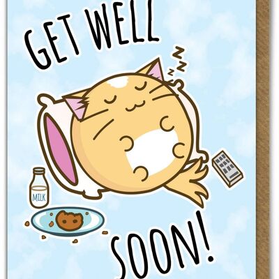 Funny Kuwaii Cute Card - Get Well Soon