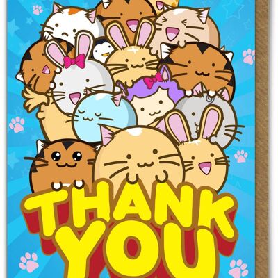Funny Kuwaii Cute Card - Thank You