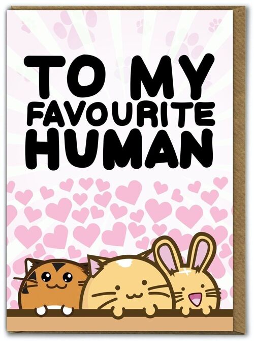Funny Kuwaii Cute Card - Favourite Human