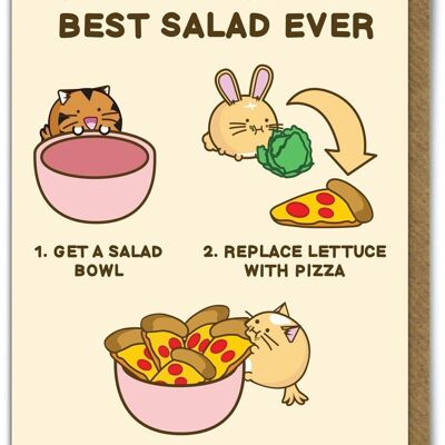 Carte mignonne drôle de Kuwaii - meilleure salade de tous les temps