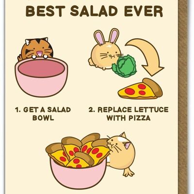 Funny Kuwaii Cute Card - Best Salad Ever