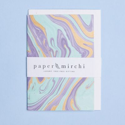 Hand Marbled Greeting Card - GC Free Spirit Dreamy Lilac