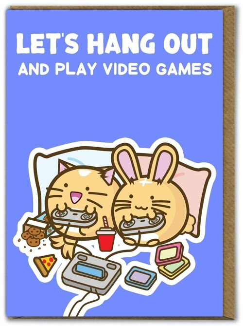 Funny Kuwaii Cute Card - Let's Hang Out