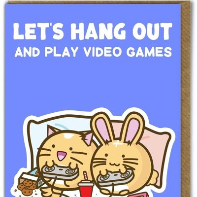 Divertente biglietto carino Kuwaii - Let's Hang Out
