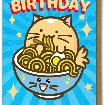 Tarjeta de cumpleaños divertida de Kuwaii - Feliz cumpleaños